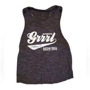 GRRRL Clothing Flipping‎ The Bird Flowy Crossback Gray Tank Kandyce - Medium